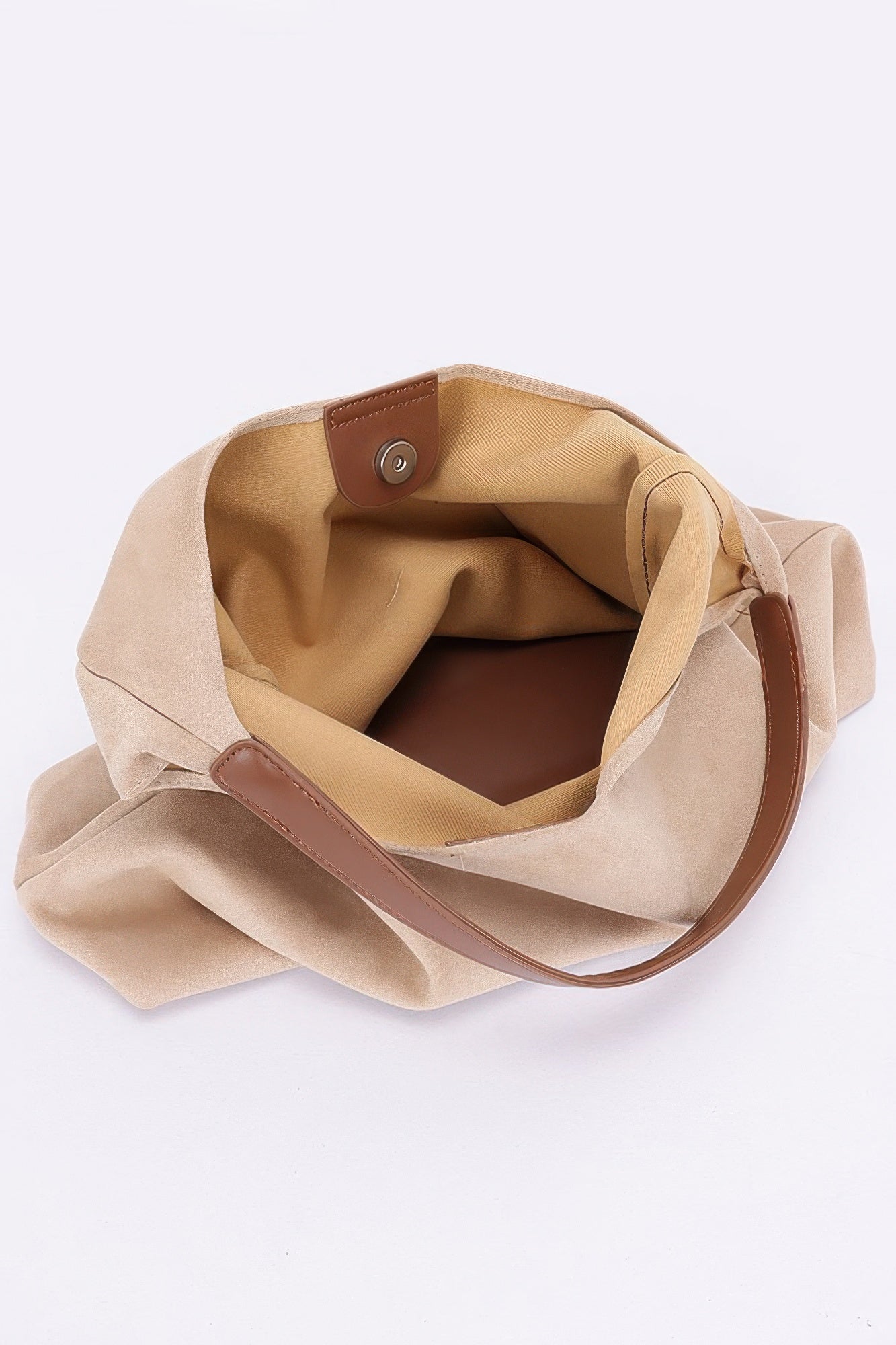 Faux Suede Bindle Bag W/ Pouch - LODIMAE FASHION 