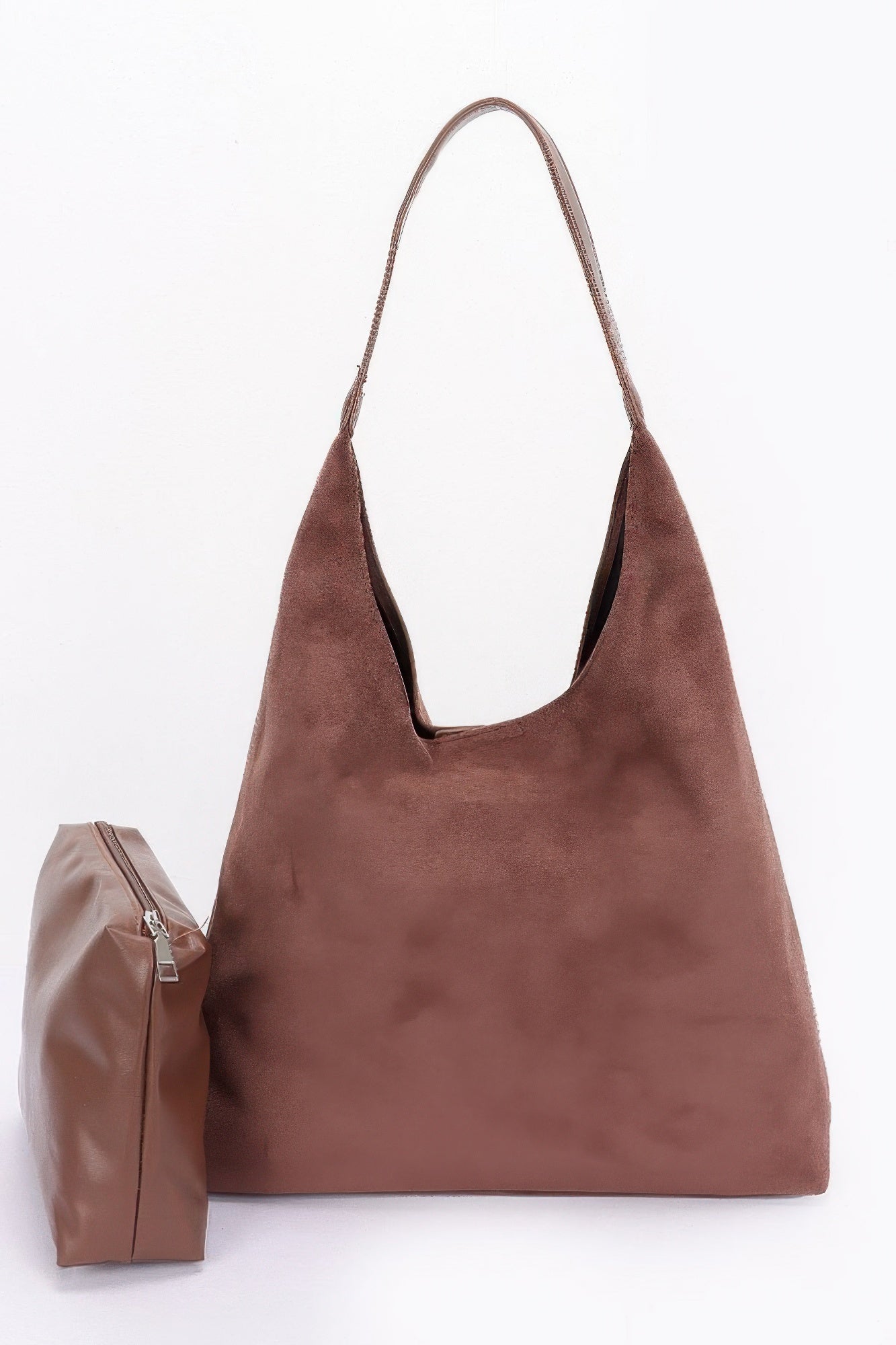 Faux Suede Bindle Bag W/ Pouch - LODIMAE FASHION 