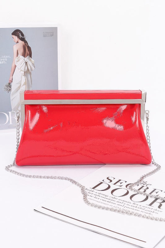 Patent Leather Frame Clutch Bag - LODIMAE FASHION 