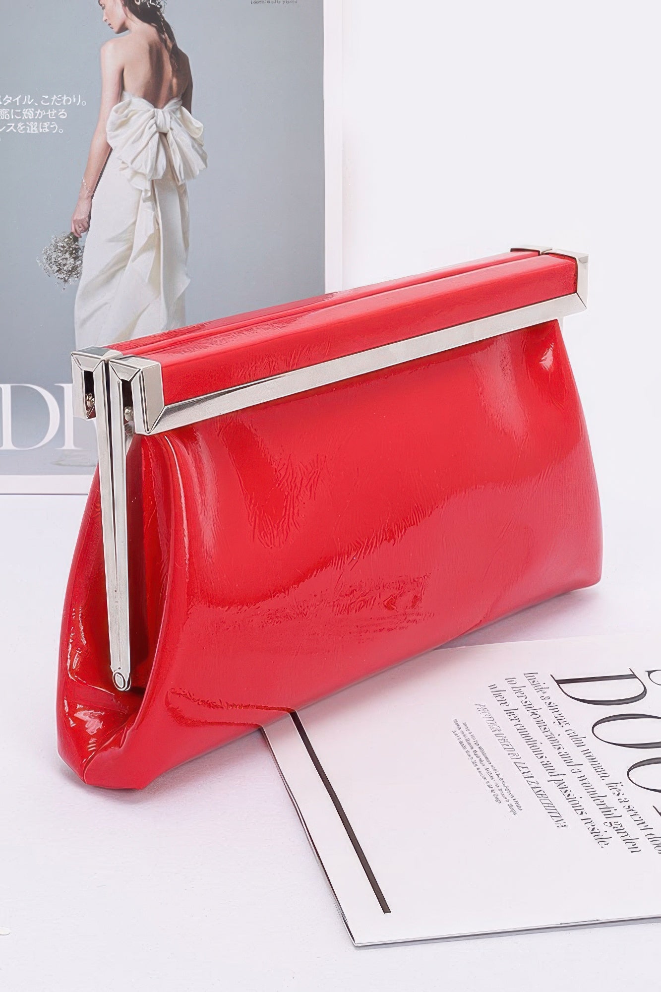 Patent Leather Frame Clutch Bag - LODIMAE FASHION 
