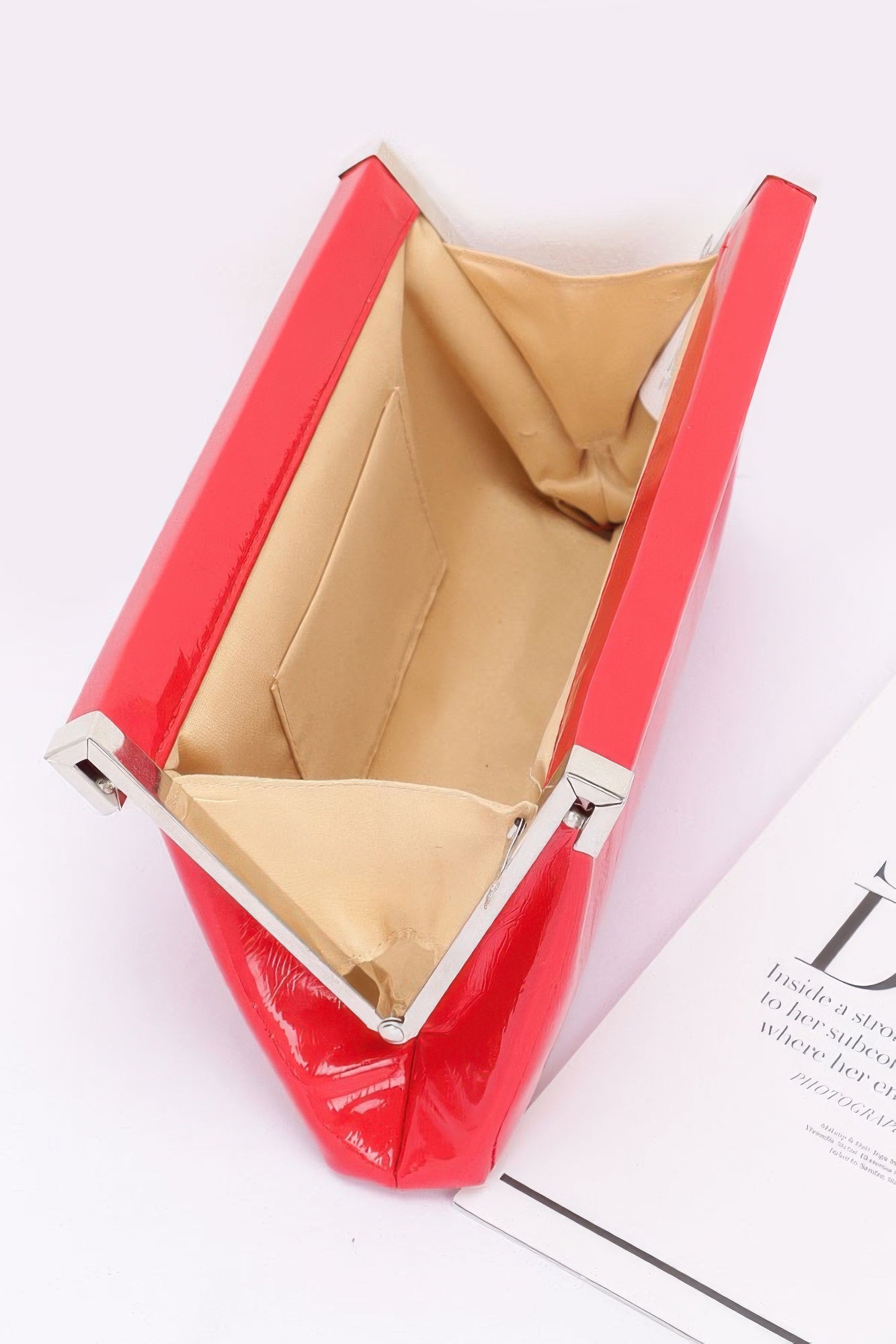 Patent Leather Frame Clutch Bag - LODIMAE FASHION 