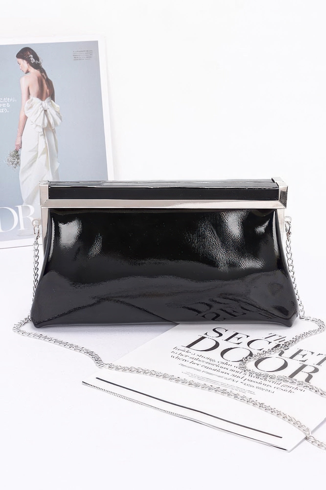 Patent Leather Frame Clutch Bag - LODIMAE FASHION 