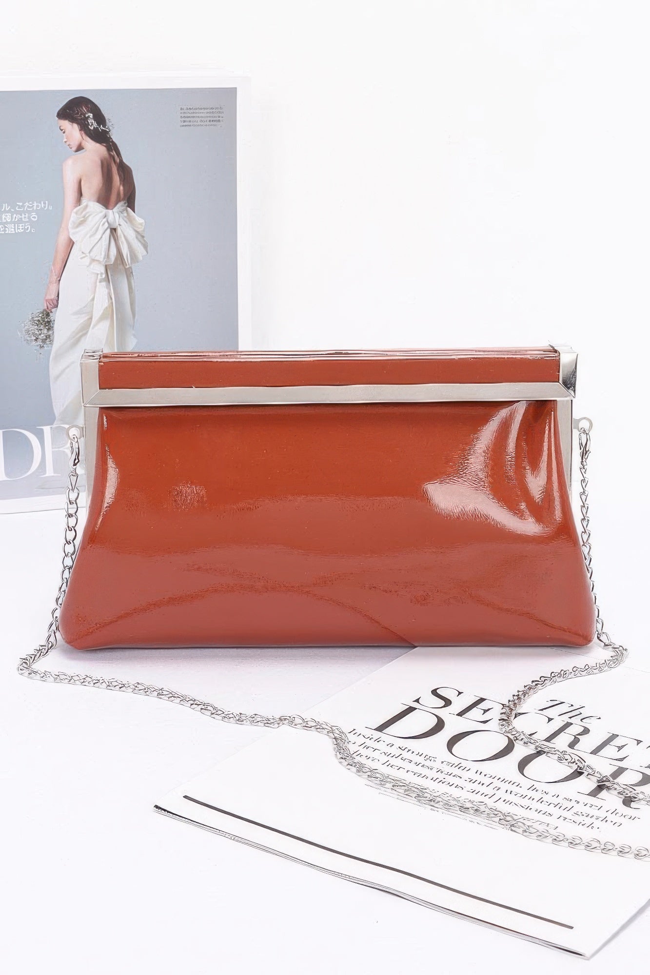 Patent Leather Frame Clutch Bag - LODIMAE FASHION 