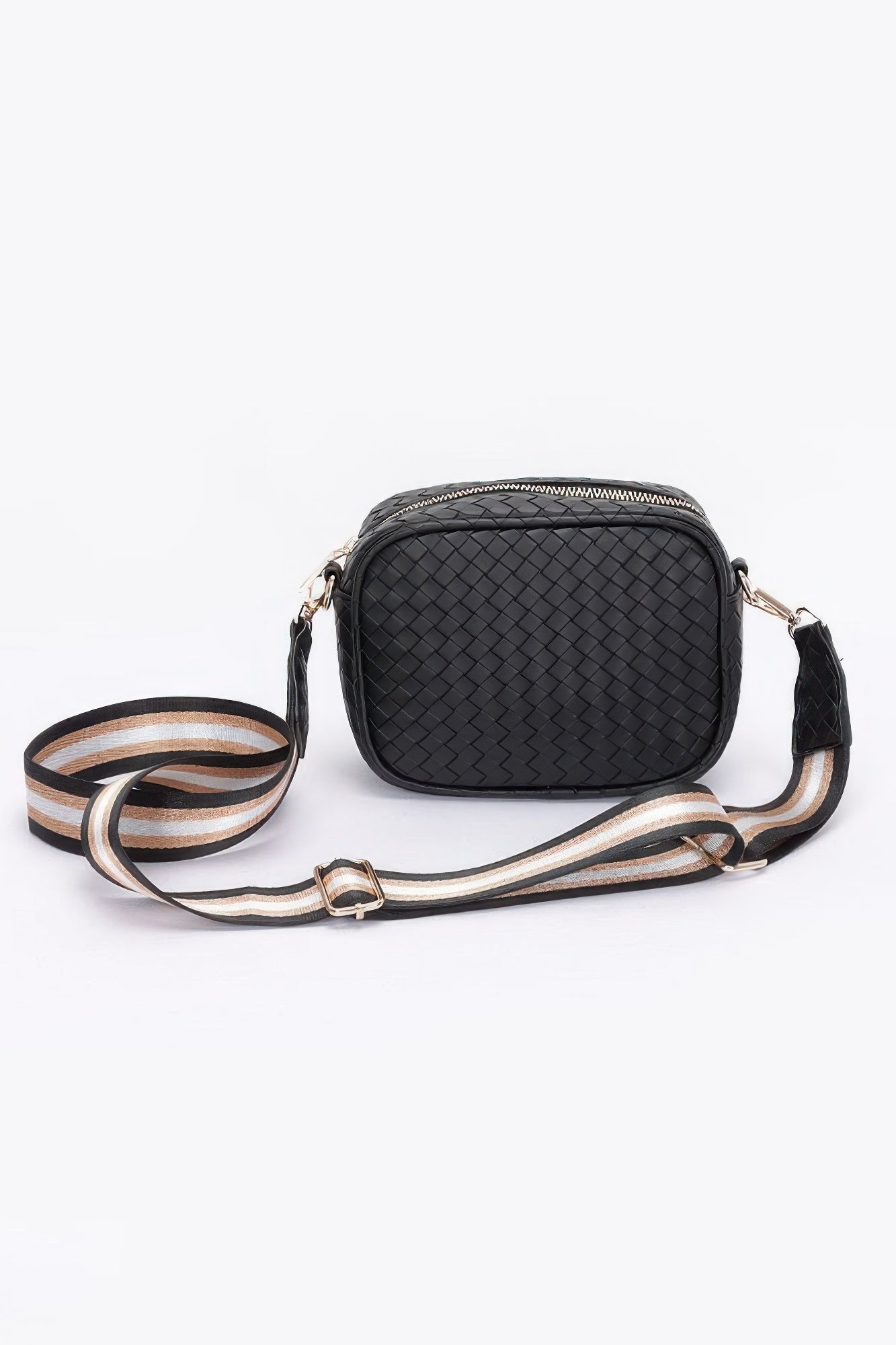 Metallic Embossed Faux Leather Camera Bag W/strap - LODIMAE FASHION 