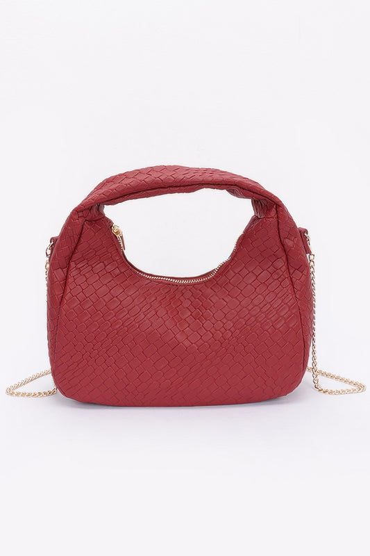 Embossed Faux Leather Hobo Bag - LODIMAE FASHION 