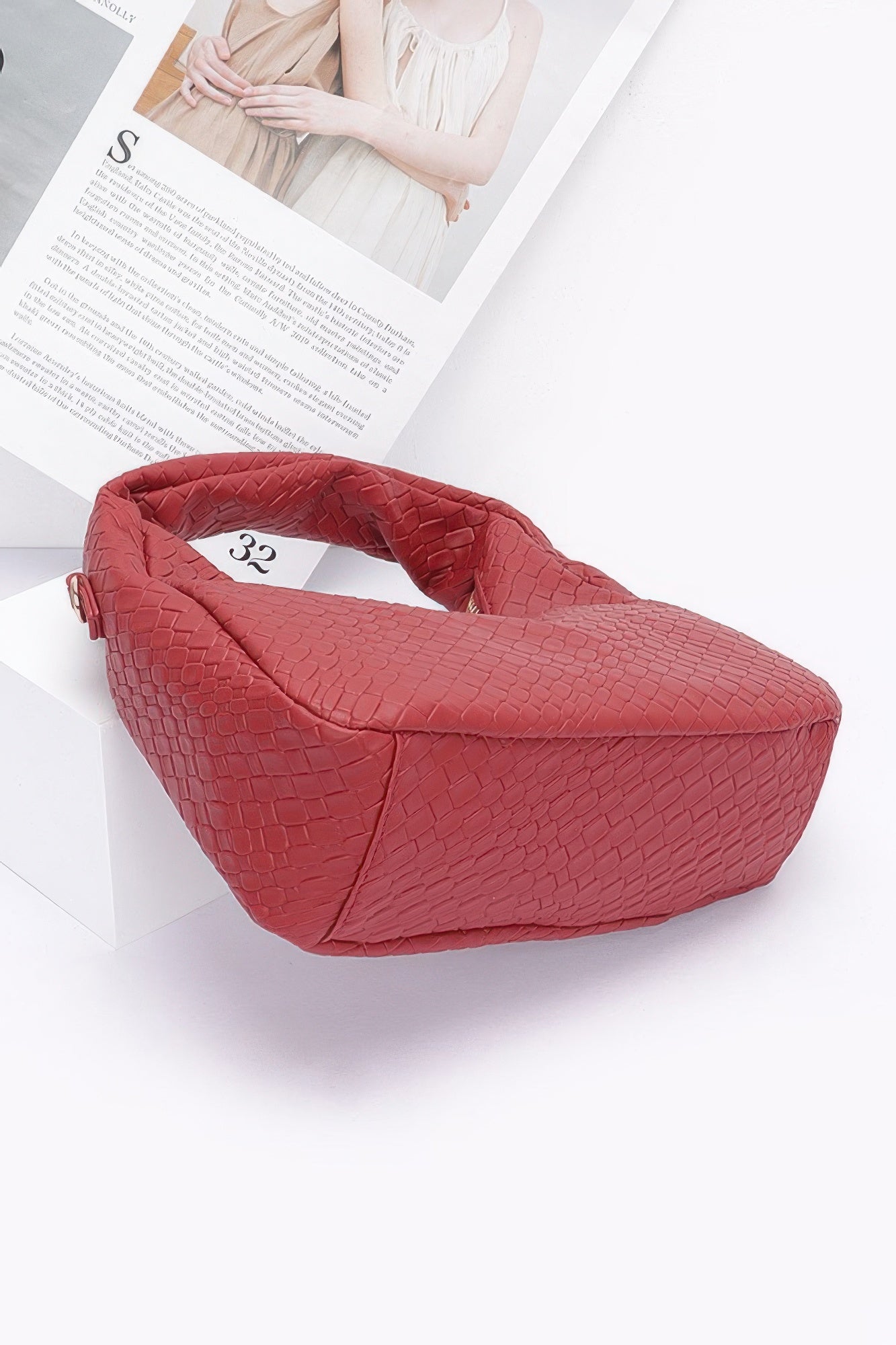 Embossed Faux Leather Hobo Bag - LODIMAE FASHION 
