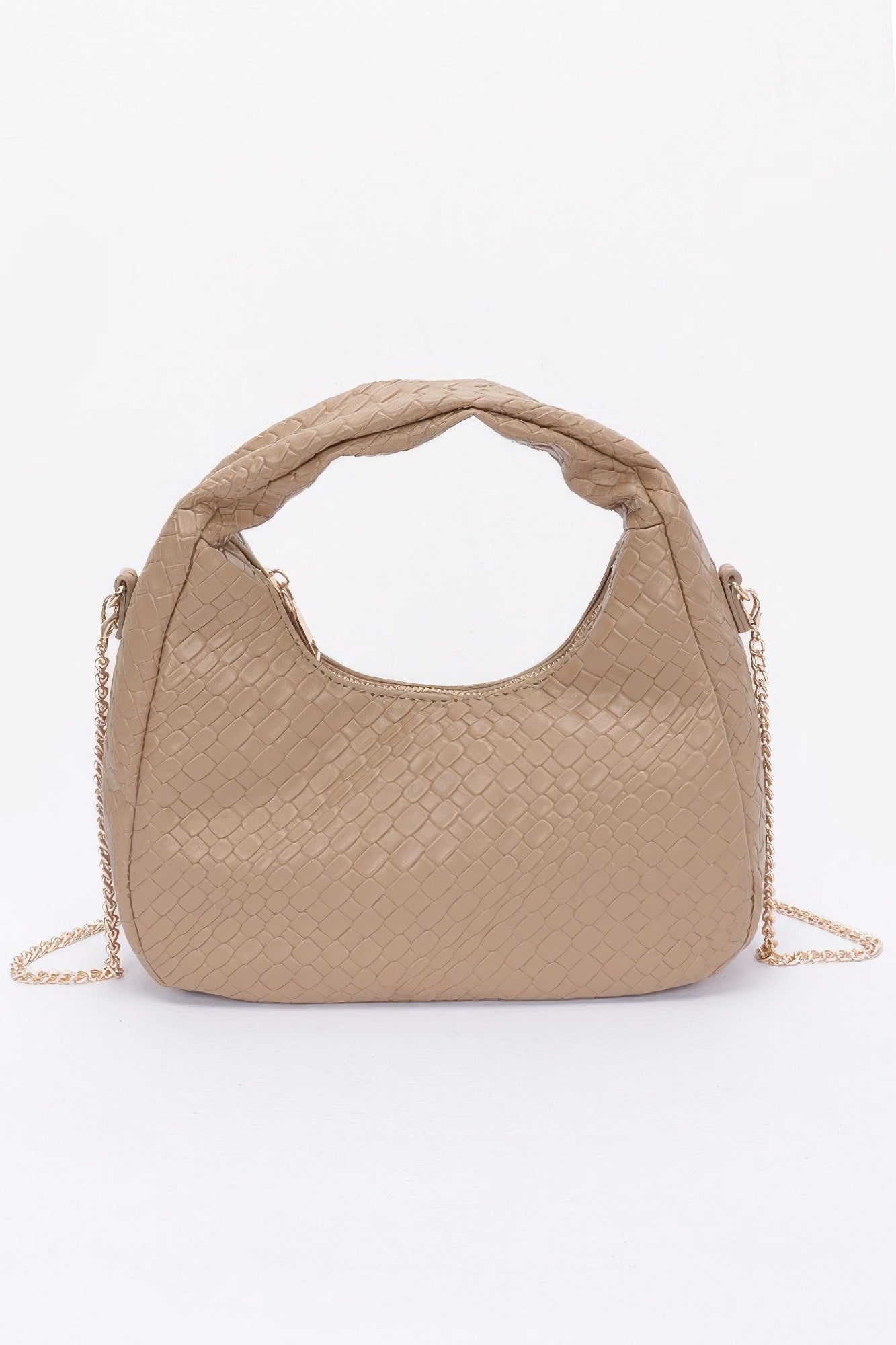 Embossed Faux Leather Hobo Bag - LODIMAE FASHION 
