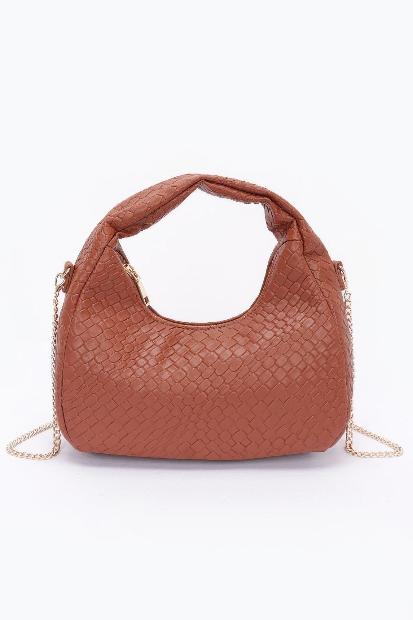 Embossed Faux Leather Hobo Bag - LODIMAE FASHION 