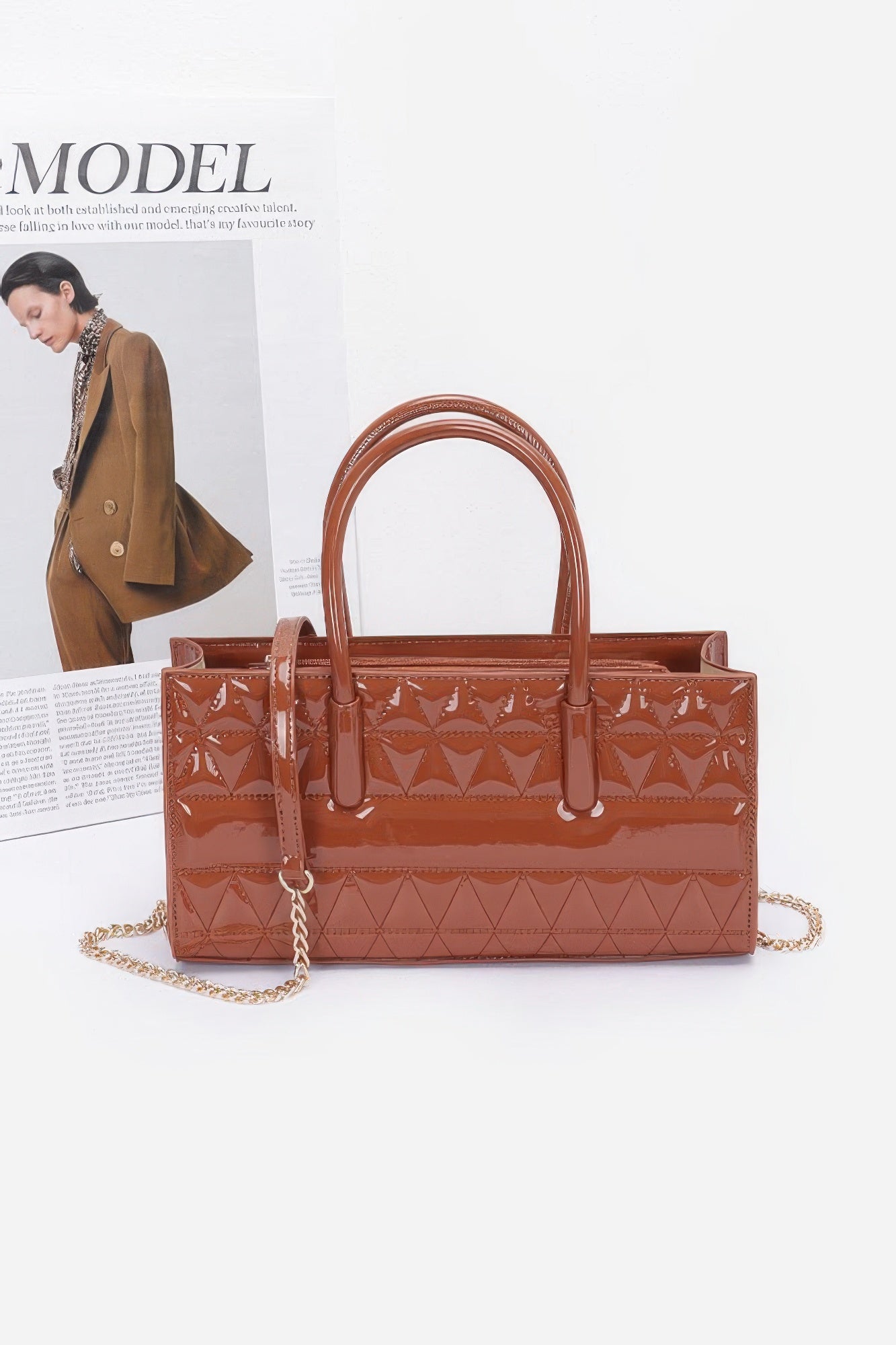 Quilted Enamel Handbag - LODIMAE FASHION 