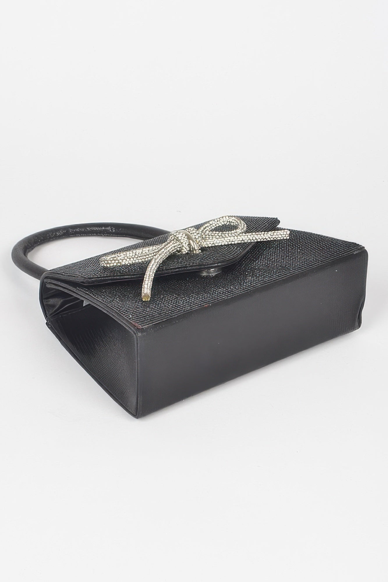 Rhinestone Ribbon Top Handle Bag - LODIMAE FASHION 