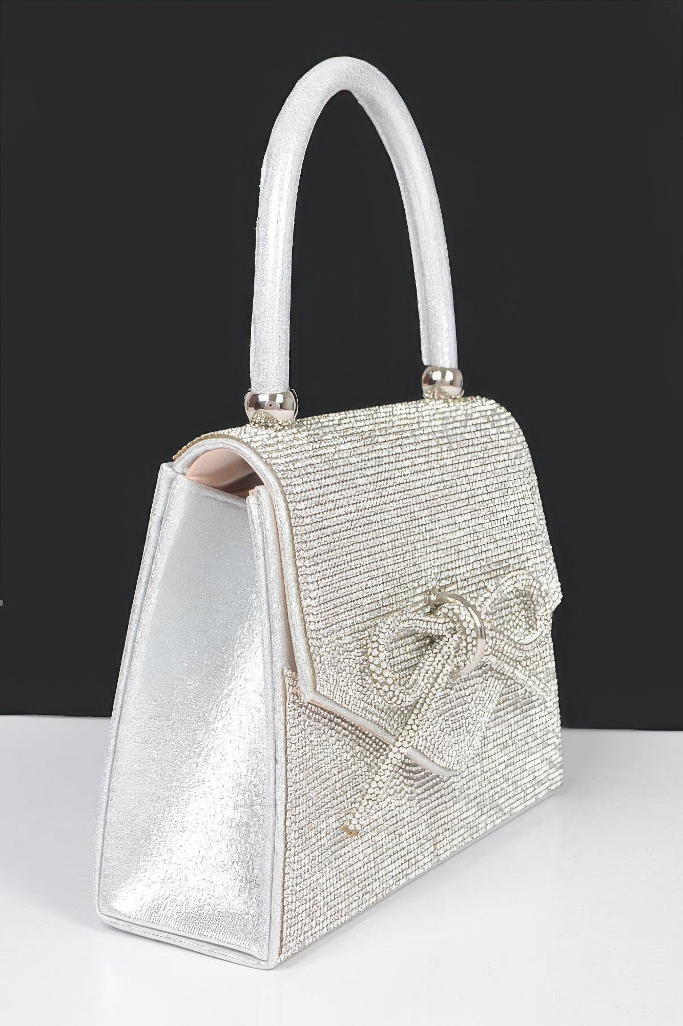 Rhinestone Ribbon Top Handle Bag - LODIMAE FASHION 