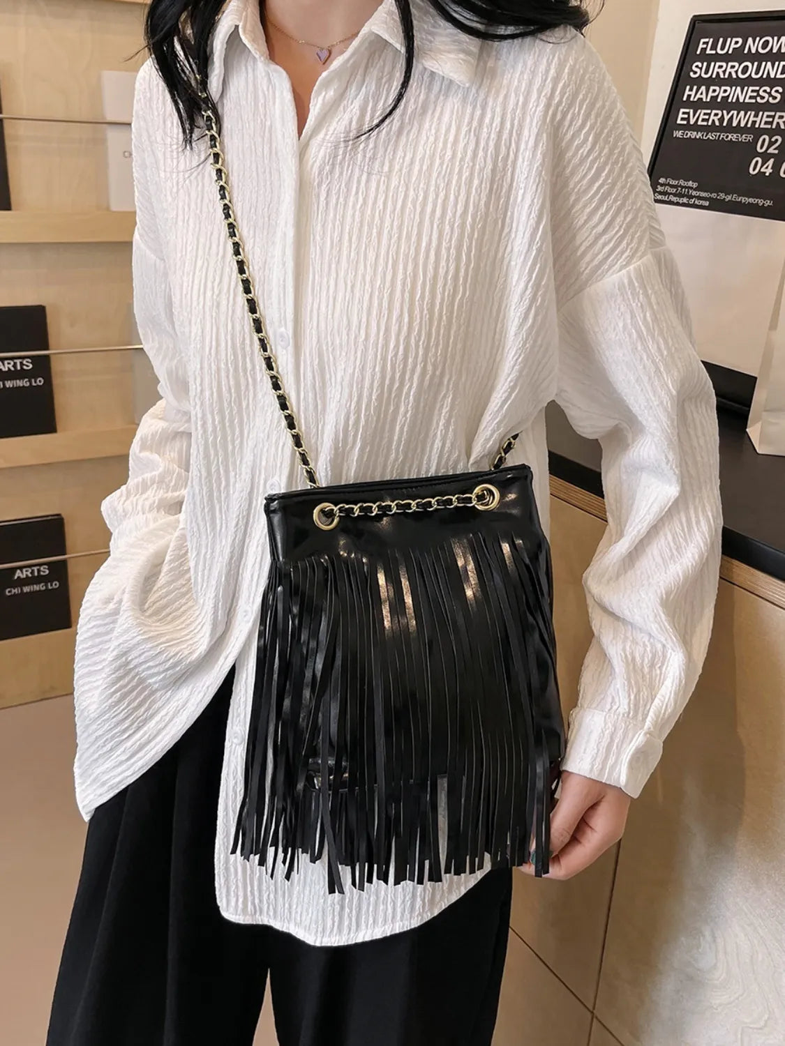 Women's Fringe PU Leather Crossbody Bag – Boho Shoulder Purse - LODIMAE FASHION 