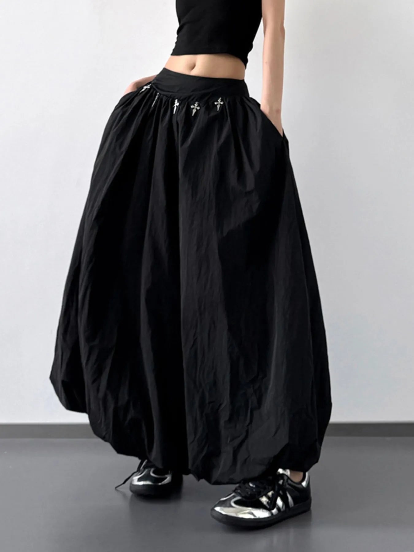 Elastic Waistband Bubble Maxi Skirt - LODIMAE FASHION 