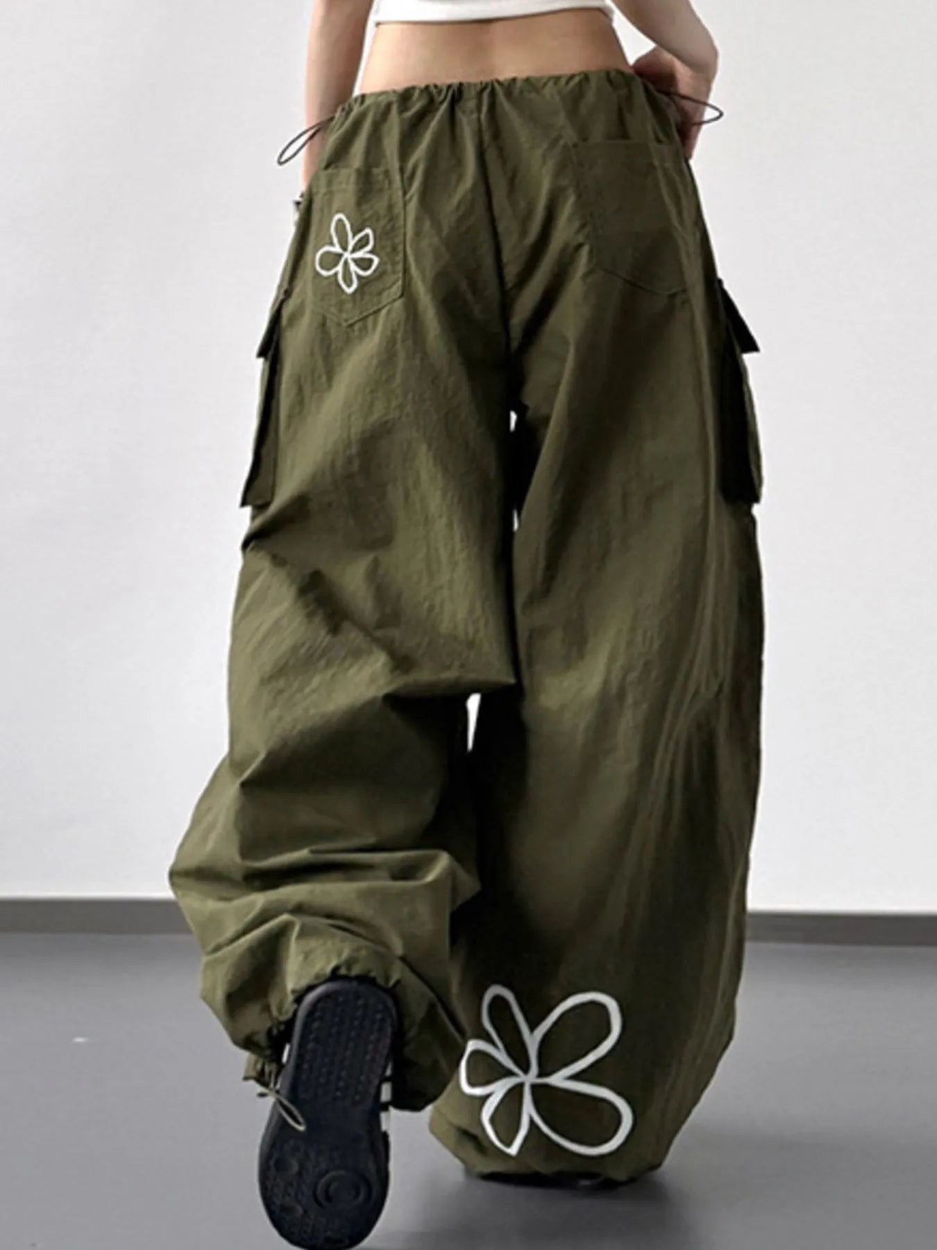 Drawstring Wide Leg Cargo Pants - LODIMAE FASHION 