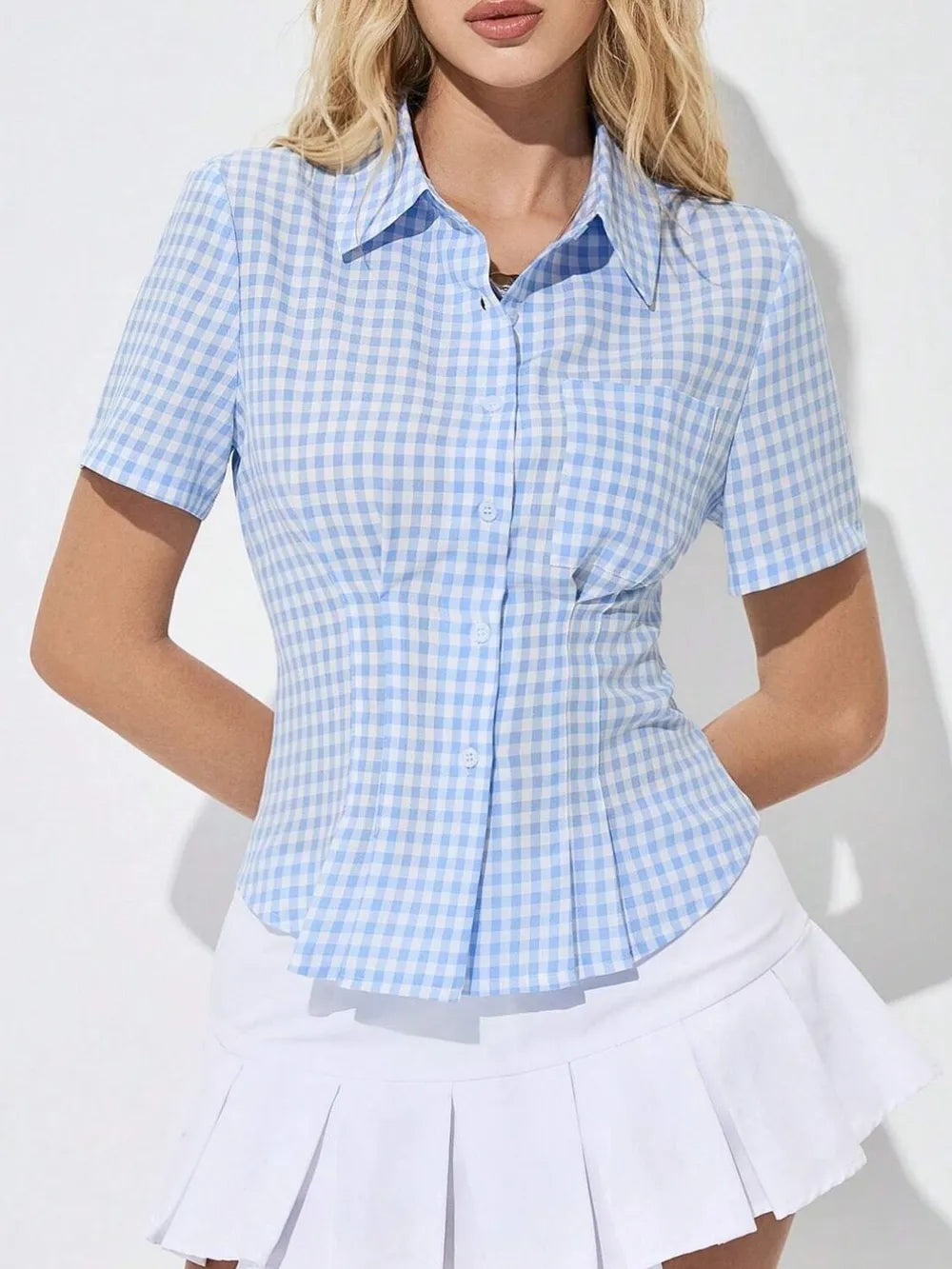 Button Down Short Sleeve Shirt - LODIMAE FASHION 