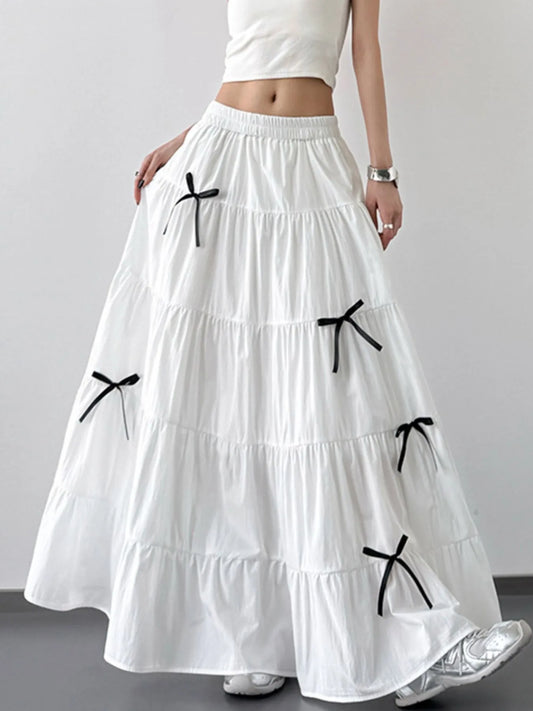 Tiered Bow Maxi Skirt - LODIMAE FASHION 