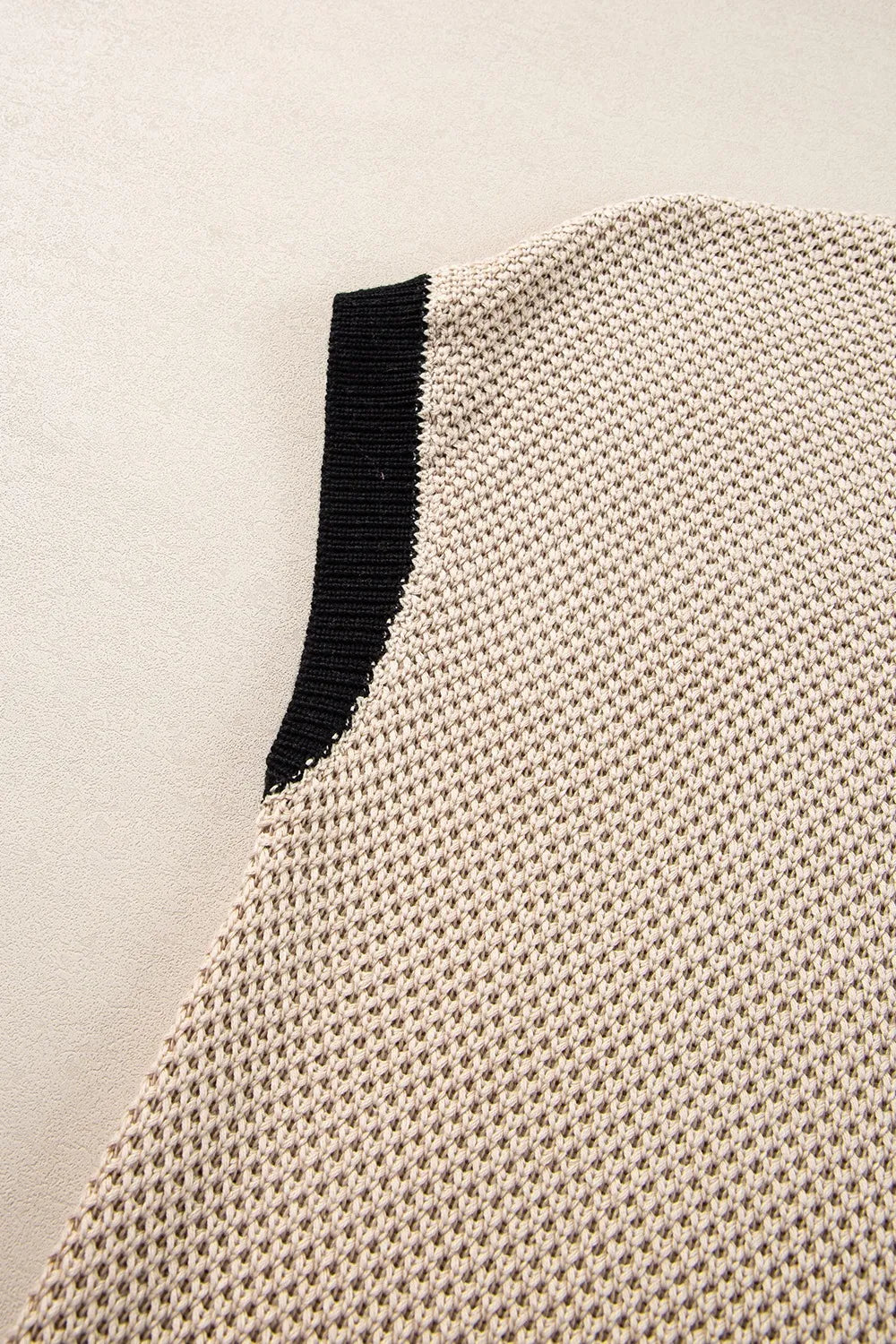 Textured Knit Sweater with Contrast Trim Details - LODIMAE FASHION 