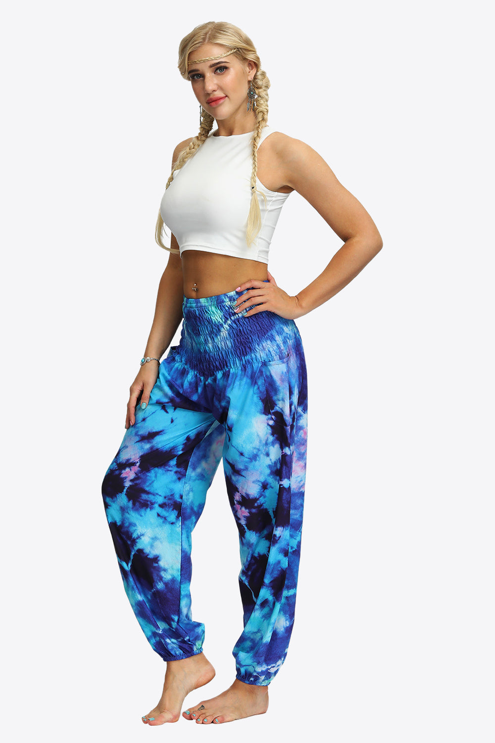 Tie-Dye Smocked Joggers - LODIMAE FASHION 
