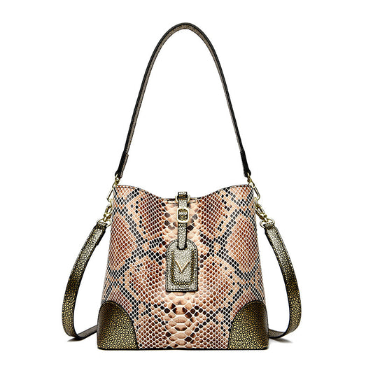 A trendy and retro snake-patterned et bag for women, a niche single-shoulder crossbody bag - LODIMAE FASHION 