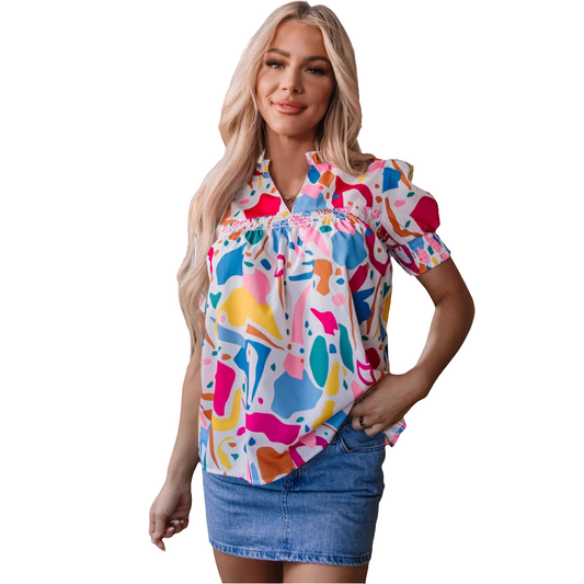 Women's Simple V-neck PO'MY Western Style Shirt - LODIMAE FASHION 