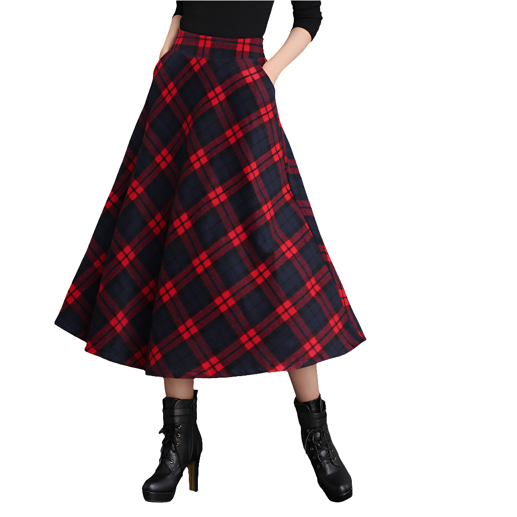 Plaid Maxi Skirt - LODIMAE FASHION 