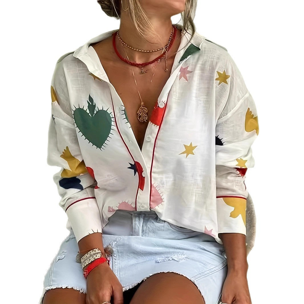 European And American Ladies Long Sleeve Button Shirt - LODIMAE FASHION 
