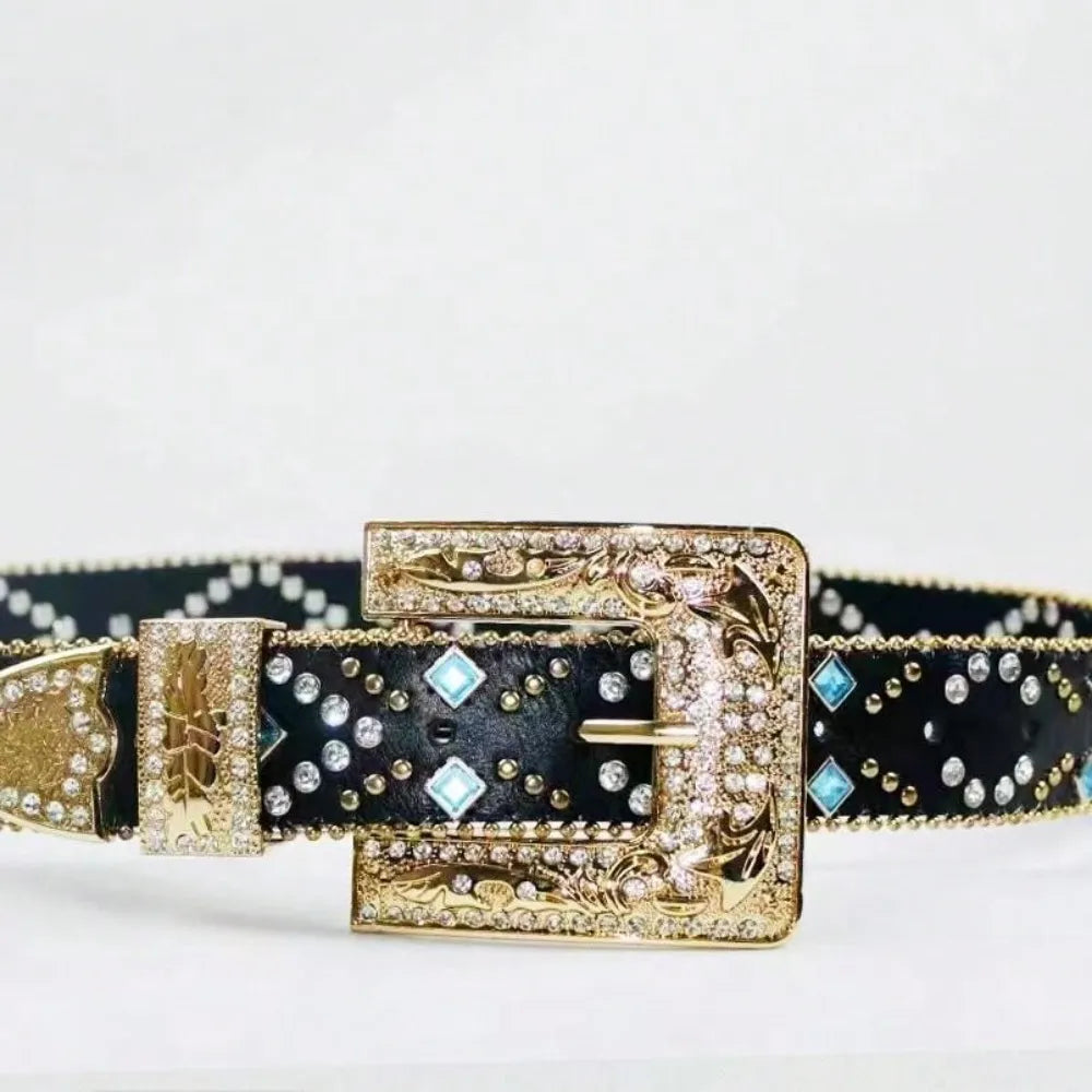 Rhinestone PU Leather Belt - LODIMAE FASHION 