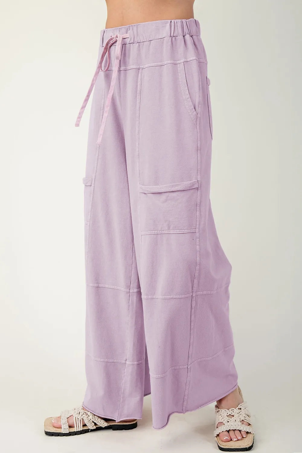 Wide-Leg Cargo Pants with Drawstring Waist - LODIMAE FASHION 