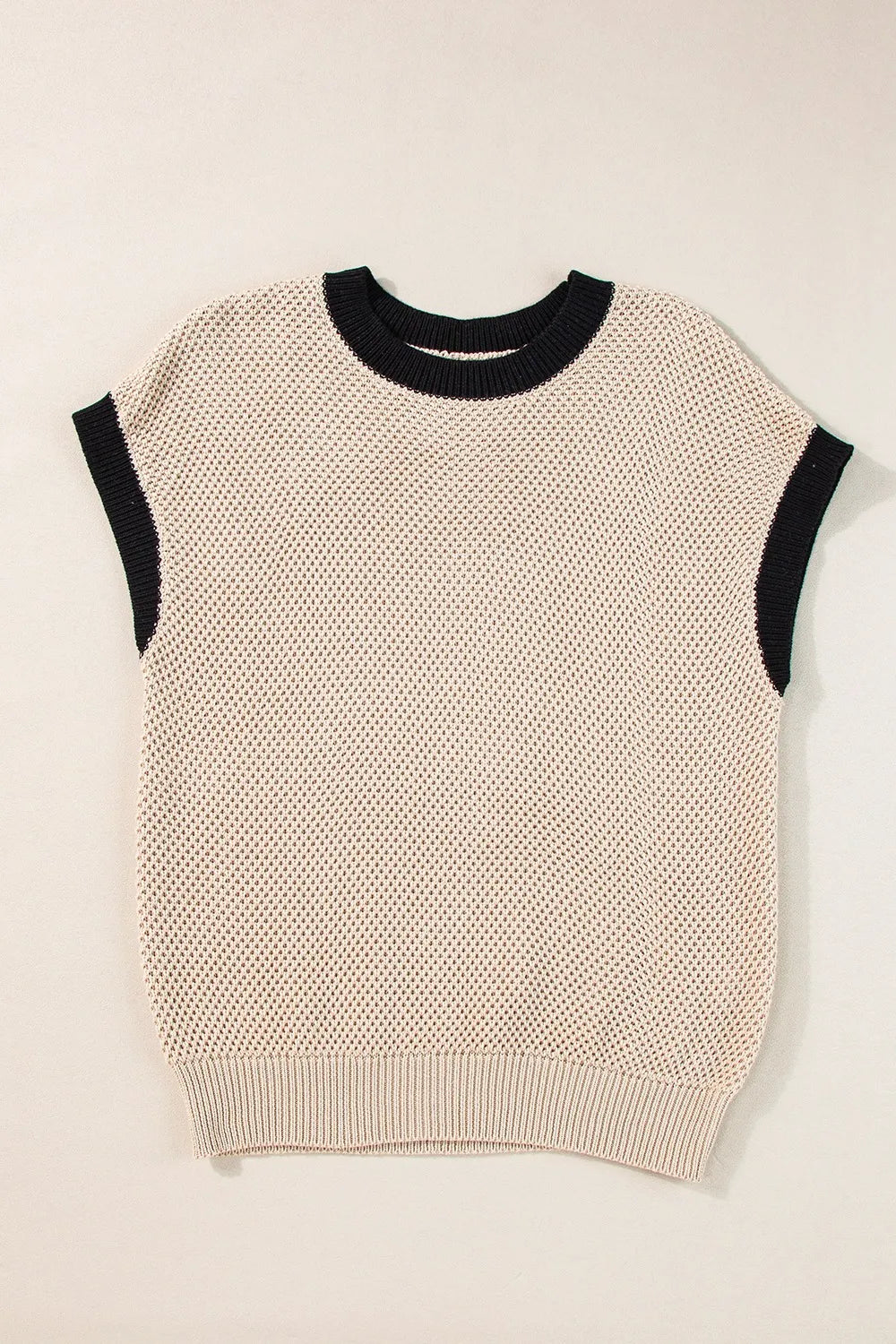 Textured Knit Sweater with Contrast Trim Details - LODIMAE FASHION 