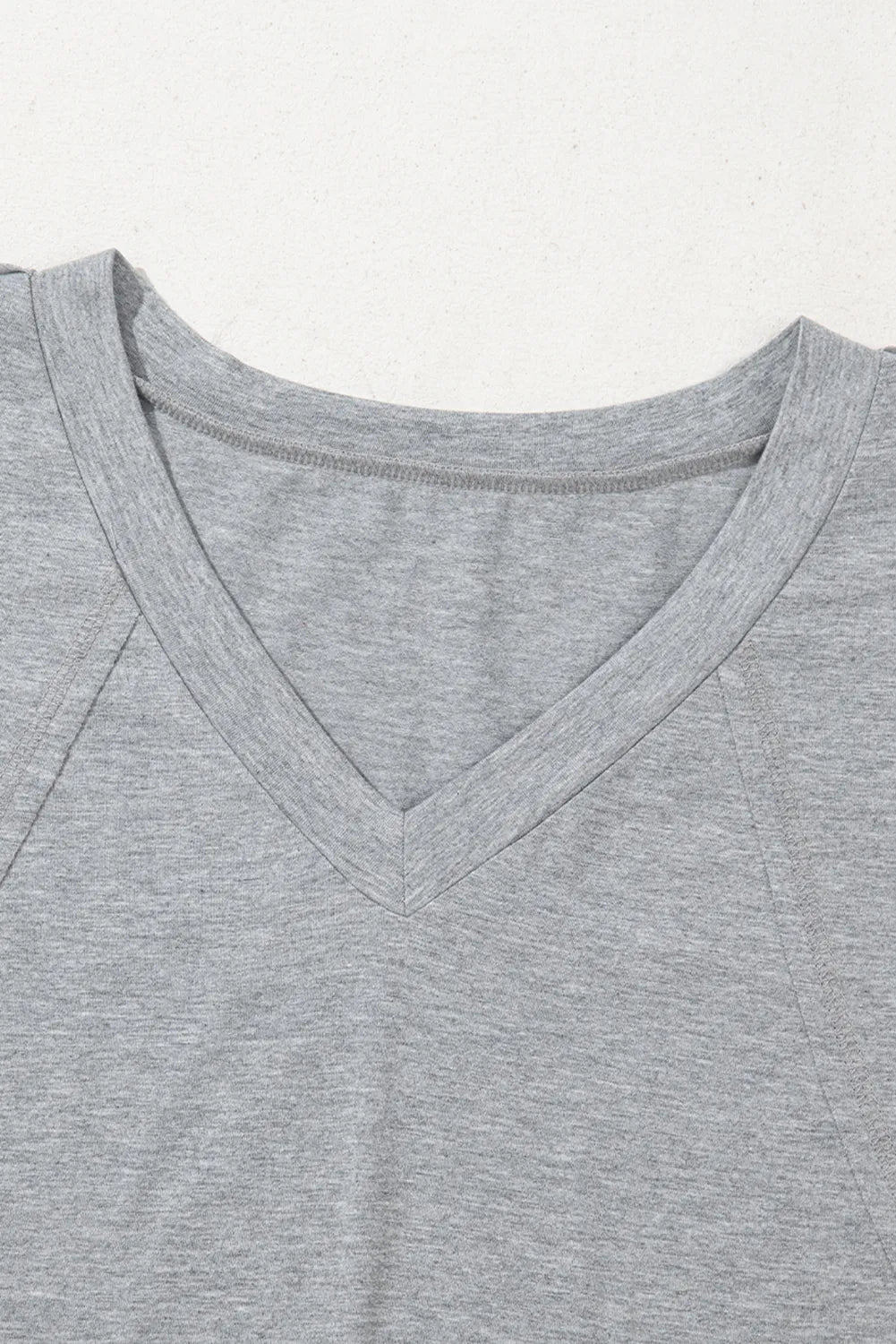 High Raglan Half Sleeve V Neck Oversized T Shirt - LODIMAE FASHION 