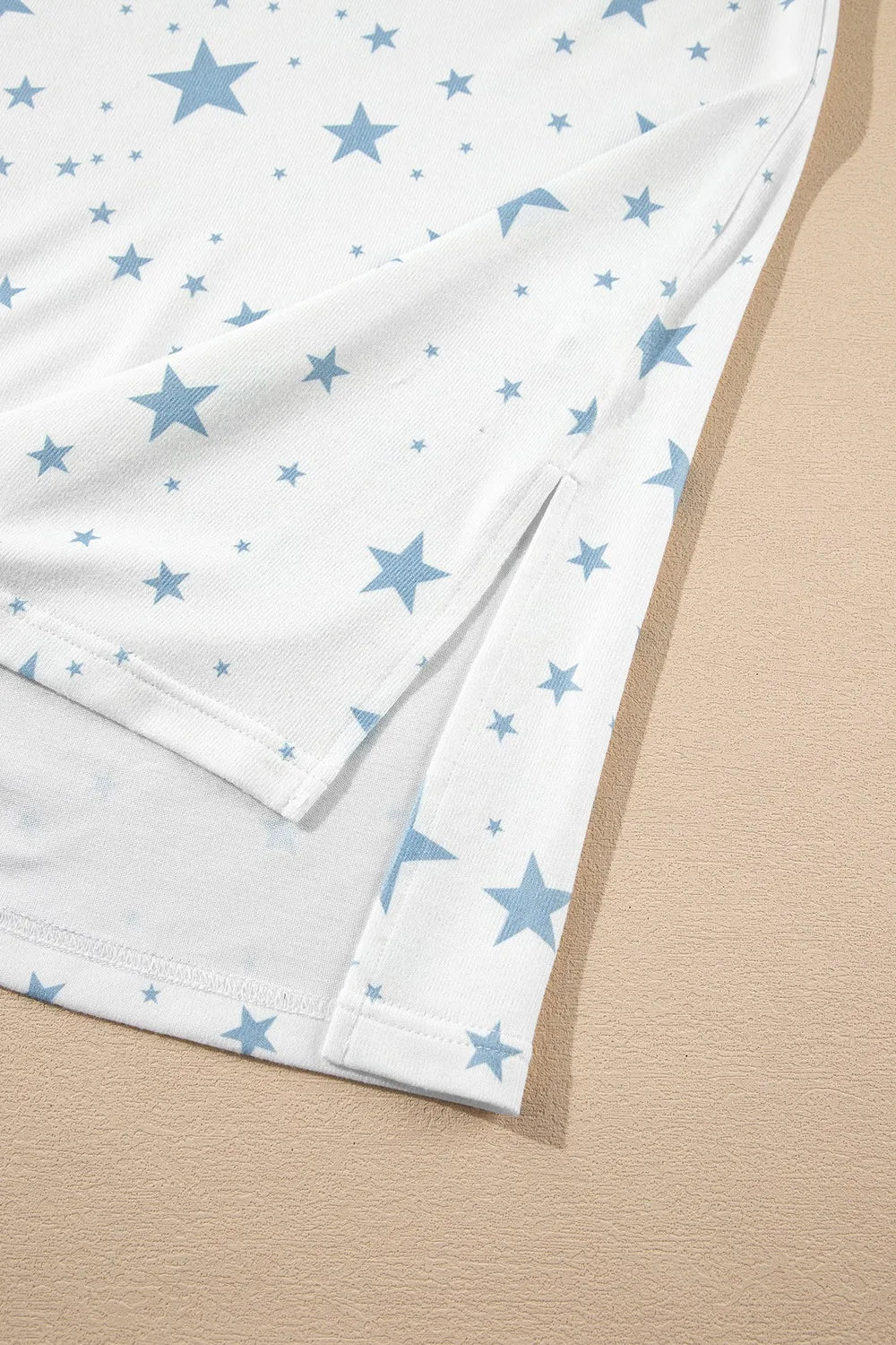 Stars Print Drop Shoulder Oversized T Shirt with Slits - LODIMAE FASHION 