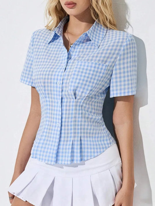 Button Down Short Sleeve Shirt - LODIMAE FASHION 