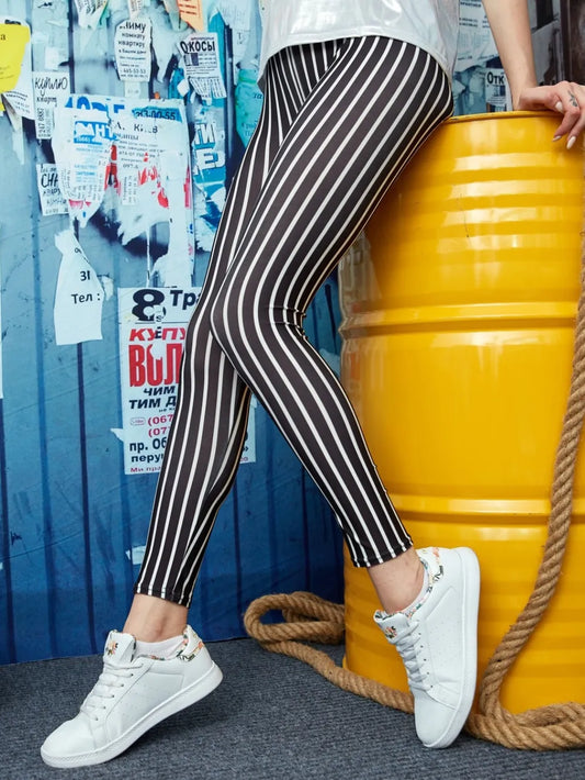 Printed High Waist Skinny Leggings - LODIMAE FASHION 